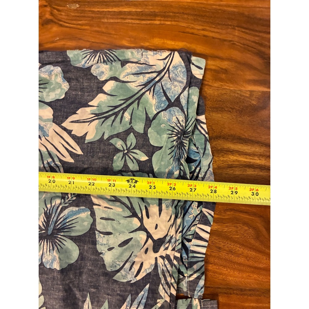 Cooke Street Honolulu Mens Blue Floral Cotton‎ Hawaiian Shirt L Vintage Damaged - Picture 6 of 7